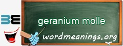 WordMeaning blackboard for geranium molle